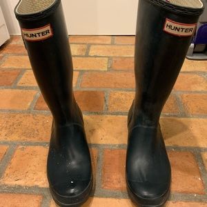 Women’s tall hunter boots blue size 8 & inserts